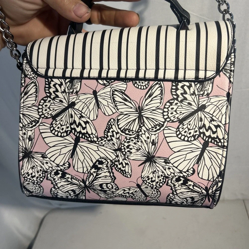 Luv Betsy by Betsy Johnson butterfly pink crossbody black white